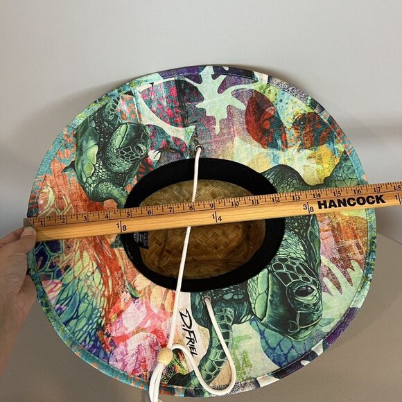 Overhead Surf Shop D. Friel Turtle Art Straw Lifeguard Hat Mad Beach Florida - Picture 13 of 16